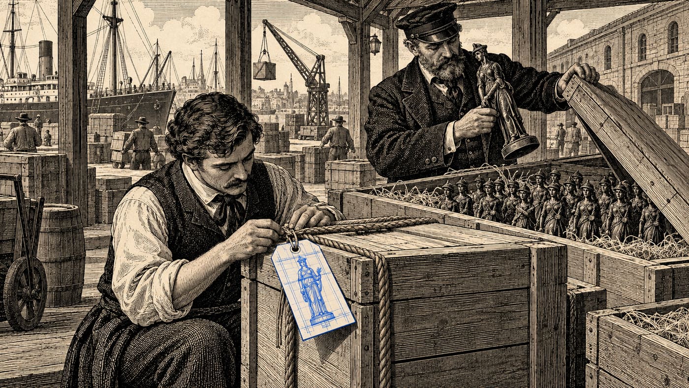 The AI label is the tag on the crate; the originality rules open the crate and look at what is inside.